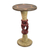 Cedar wood accent table, 'Three Dancers' - Cedar Wood Accent Table in Red and Beige from Ghana thumbail