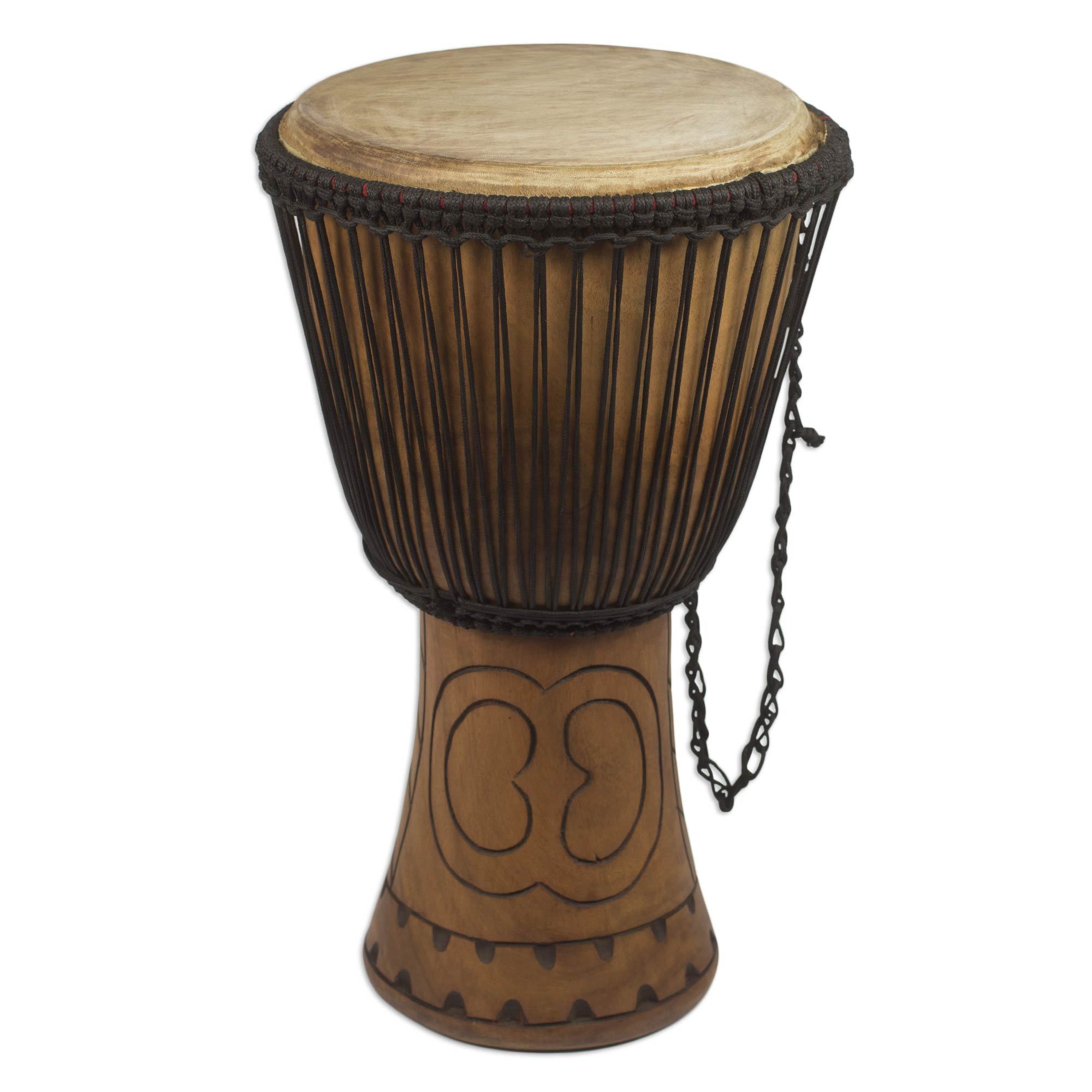 Wood djembe drum Good Energy NOVICA
