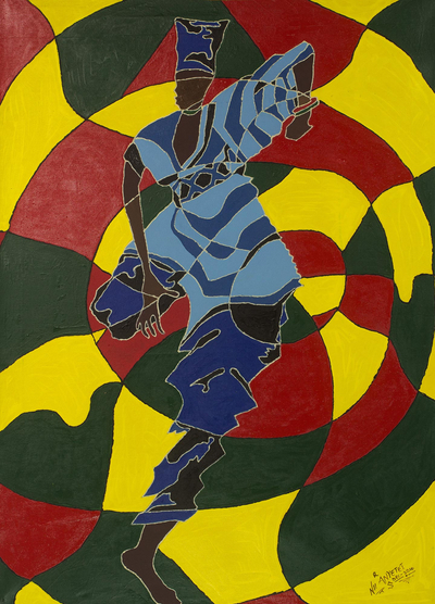 Color Closure Expressionist Painting of an African Dancer
