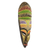 Máscara de madera africana - Máscara africana de madera de sésé con cuentas multicolores intrincadas