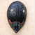 Máscara de madera africana - Máscara de pared de madera de sésé africana tallada a mano de Ghana