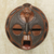 Máscara de madera africana - Máscara de Aluminio Repujado y Madera Tallada a Mano