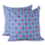 Cotton cushion covers, 'Blue Weave' (pair) - 100% Cotton Pink and Blue Weave Print Pair of Cushion Covers