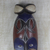 African wood mask, 'Serenity' - Hand-Carved Sese Wood African Mask in Dark Brown and Navy (image 2b) thumbail