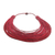 Leather statement necklace, 'Siklafi' - Handmade Red Leather Strand Statement Necklace from Ghana thumbail