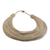 Leather statement necklace, 'Buudu' - Handmade Beige Leather Strand Statement Necklace from Ghana thumbail