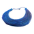 Leather statement necklace, 'Sugri' - Handmade Blue Leather Multi-Strand Statement Necklace thumbail
