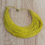 Leather statement necklace, 'Nooma' - Handmade Yellow Leather Strand Statement Necklace from Ghana (image 2) thumbail