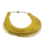 Leather statement necklace, 'Nooma' - Handmade Yellow Leather Strand Statement Necklace from Ghana thumbail