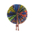 Cotton and leather hand fan, 'Ghana Breeze' - Handcrafted Multicolored Cotton and Leather Fan from Ghana thumbail