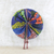 Cotton and leather hand fan, 'Ghana Breeze' - Handcrafted Multicolored Cotton and Leather Fan from Ghana (image 2b) thumbail