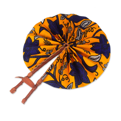 Curated gift set, 'African Chic' - Curated Kente Gift Set with Hand Fan 2 Scrunchies & Earrings