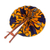 Cotton and leather hand fan, 'Ray of Sunshine' - Handcrafted Tangerine Cotton and Leather Fan from Ghana (image 2b) thumbail