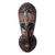 African wood mask, 'Round Ahemaa' - Round African Sese Wood Aluminum and Brass Mask from Ghana