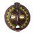 Máscara de madera africana - Máscara africana de madera de sésé redonda pintada de Ghana