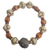 Men's terracotta and wood beaded stretch bracelet, 'Bold Adventurer' - Men's Terracotta and Wood Beaded Stretch Bracelet from Ghana