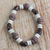 Wood and recycled plastic beaded stretch bracelet, 'Earthy Charm' - Wood and Recycled Plastic Beaded Stretch Bracelet from Ghana (image 2) thumbail