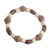 Wood and recycled plastic beaded stretch bracelet, 'Earthy Charm' - Wood and Recycled Plastic Beaded Stretch Bracelet from Ghana thumbail