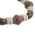 Wood and recycled plastic beaded stretch bracelet, 'Earthy Charm' - Wood and Recycled Plastic Beaded Stretch Bracelet from Ghana (image 2b) thumbail