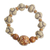 Wood beaded stretch bracelet, 'Pattern Play' - Hand Made Earth Tone West African Wood Bead Stretch Bracelet
