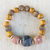 Wood, terracotta, and recycled plastic beaded stretch bracelet, 'Earth Circle' - Wood Terracotta Recycled Plastic Beaded Stretch Bracelet