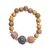 Wood, terracotta, and recycled plastic beaded stretch bracelet, 'Earth Circle' - Wood Terracotta Recycled Plastic Beaded Stretch Bracelet