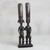 Wood statuette, 'Fante Couple' - Hand-Carved Sese Wood Statuette of a Fante Couple from Ghana
