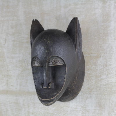 African wood mask, 'Glebo Rite' - Ghanaian Artisan Carved Sese Wood Glebo Tribal Mask
