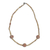 Terracotta beaded necklace, 'Terracotta Trinity' - Hand Beaded Terracotta Beaded Necklace from Ghana