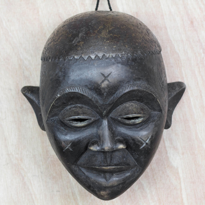 Afrikanische Holzmaske, „Chokwe“ – ghanaische handgefertigte afrikanische Chokwe-Sese-Holzmaske