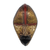Máscara africana de madera chapada en latón - Máscara de madera chapada en latón de la tribu Dan hecha a mano de Ghana