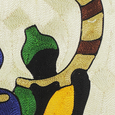 Arte de pared de hilo de seda - Arte de pared de hilo de seda con tema de música africana