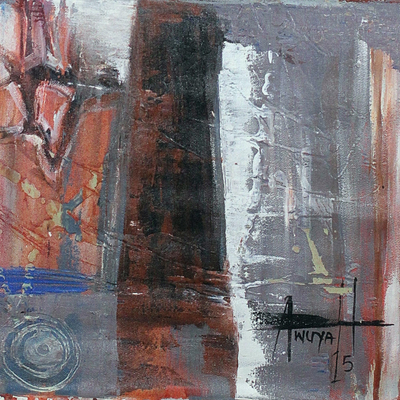 'New Day' - Original Signed Expressionist Painting from West Africa