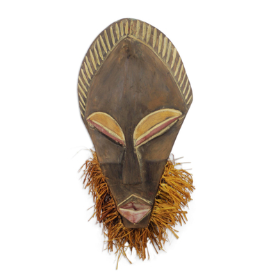 Afrikanische Holzmaske, 'Fofonye - Handgeschnitzte westafrikanische Sese Holzmaske