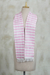 Cotton and rayon blend kente scarf, 'Carnation Hotsui' - Handwoven Cotton Blend Kente Scarf in Carnation from Ghana (image 2b) thumbail