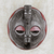 African wood mask, 'Akan Unity' - Authentic African Wood and Aluminum Wall Mask