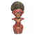 Wood statuette, 'Obaa Sima in Red' - Hand Carved Wood Female Figure Statuette from Ghana