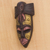 African wood mask, 'The Elephant is my Friend' - Elephant Themed Wood and Brass Repousse Mask (image 2b) thumbail