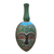 Máscara de madera africana - Máscara de madera africana hecha a mano azul y verde