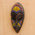 African beaded wood mask, 'Domeabra' - Colorful African Mask with Recycled Glass Beads (image 2b) thumbail