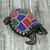 Beaded wood sculpture, 'Queen Turtle' - Colorful Beaded Turtle Sculpture Handmade in Ghana (image 2b) thumbail