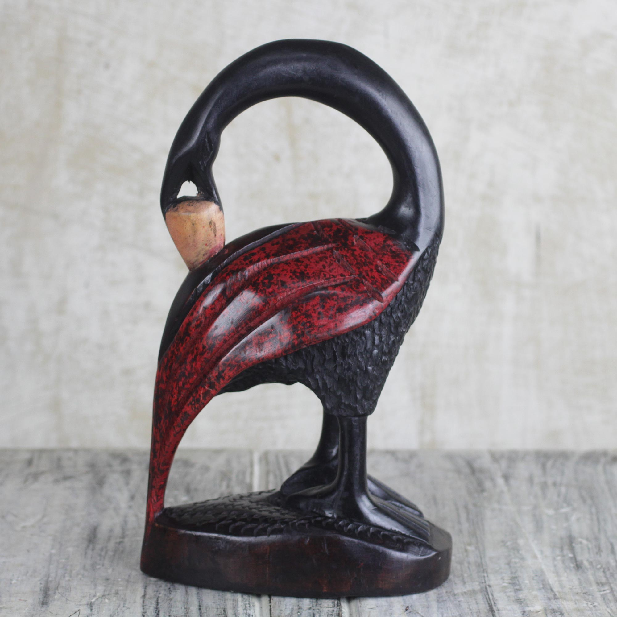 Hand Carved Sese Wood Bird Sculpture From West Africa Sankofa Novica 