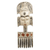Wood mask, 'Comb Majesty' - Hand-Carved Sese Wood African Mask and Comb Wall Art thumbail