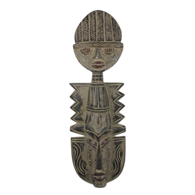 Máscara de madera africana - Máscara africana de madera de osese tallada a mano