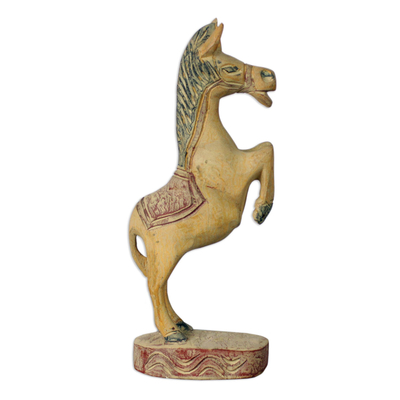 Hand Carved Sese Wood West Africa Wood Horse Statuette