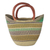 Leather accented raffia tote bag, 'Supper Basket' - Hand Woven Raffia Natural Fiber Tote with Leather Strap