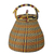 Raffia basket, 'Bounteous' - Colorful Handwoven West African Raffia Covered Basket