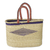 Leather accented raffia tote bag, 'Oval Basket' - Hand Woven Raffia Tote with Leather Handles (image 2a) thumbail