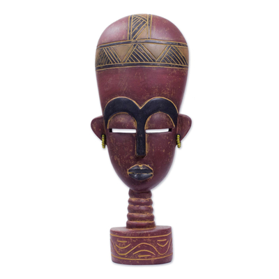 African Wall Mask Styled After Traditional Fertility Doll