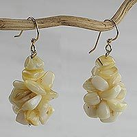 Agate cluster earrings,